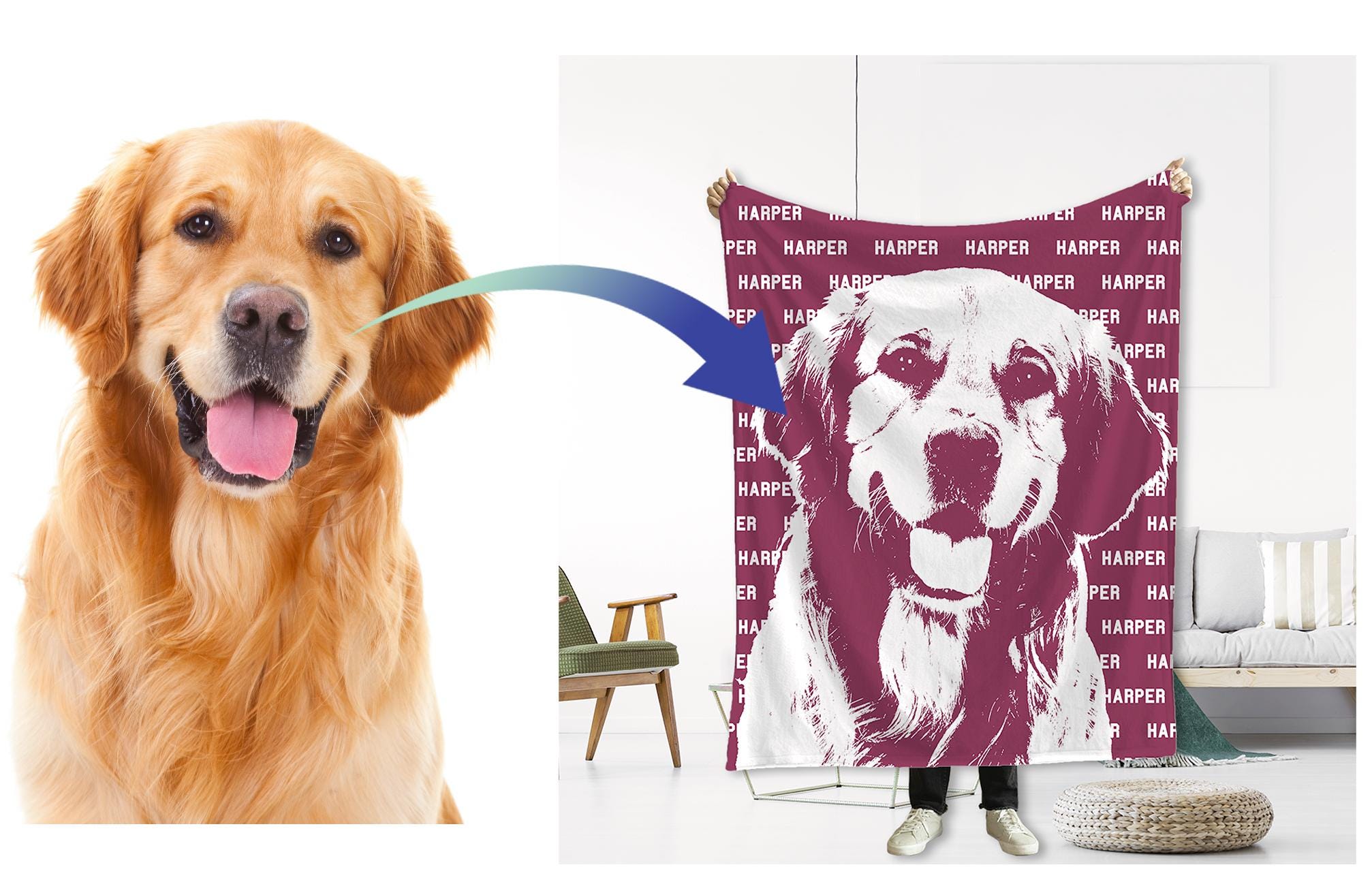 ペットメモリアルブランケット｜名前と写真入りオーダーメイド毛布-welikecustom-MJ