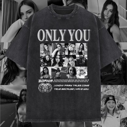 「ONLY YOU」ヴィンテージカスタムペット写真半袖-welikecustom-MJ