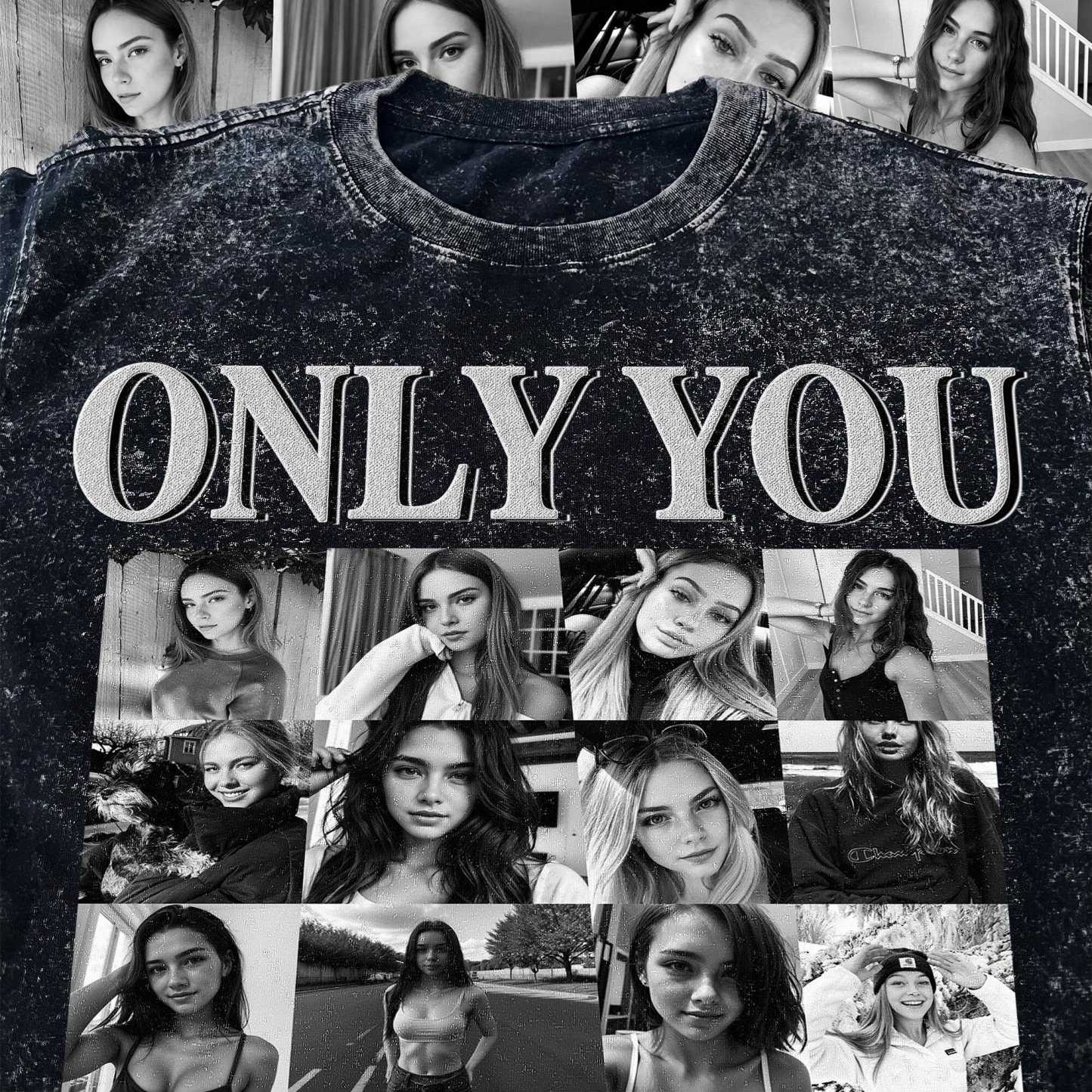 「ONLY YOU」ヴィンテージカスタムペット写真半袖-welikecustom-MJ