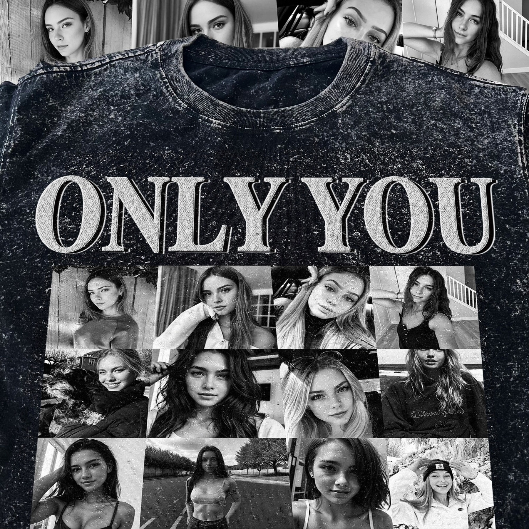 「ONLY YOU」ヴィンテージカスタムペット写真半袖-welikecustom-MJ