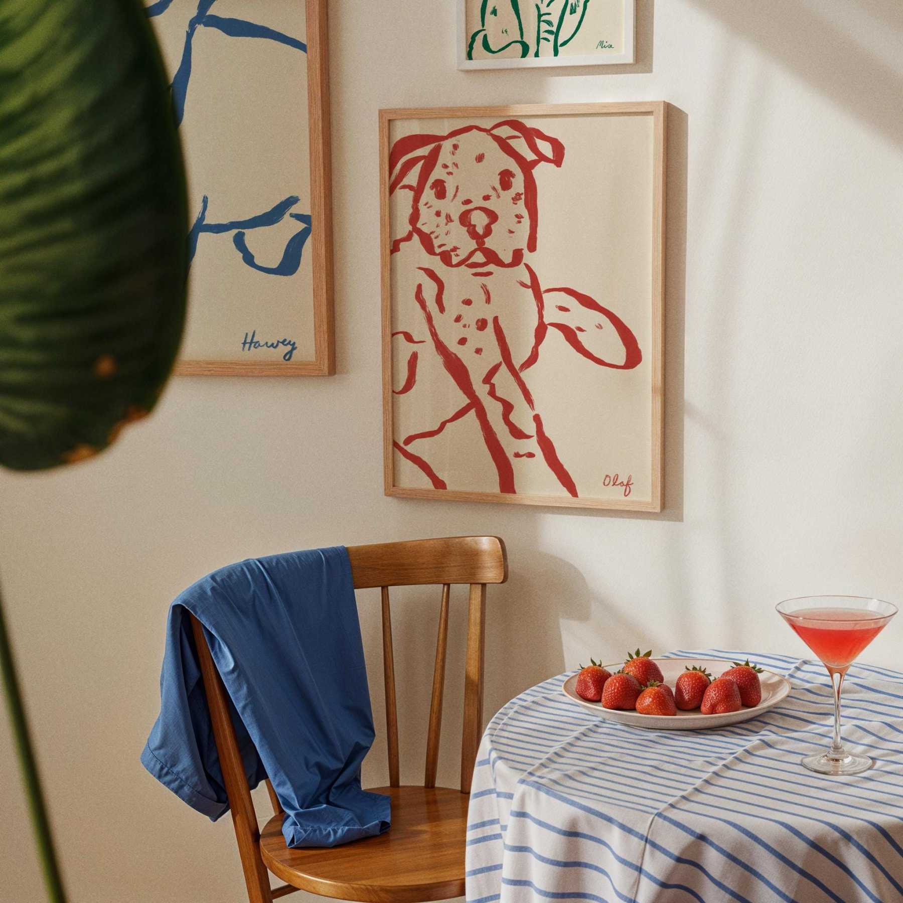 （フレームレス）抽象スタイル シンプル線画｜写真から作るペットポートレートアート-welikecustom-MJ