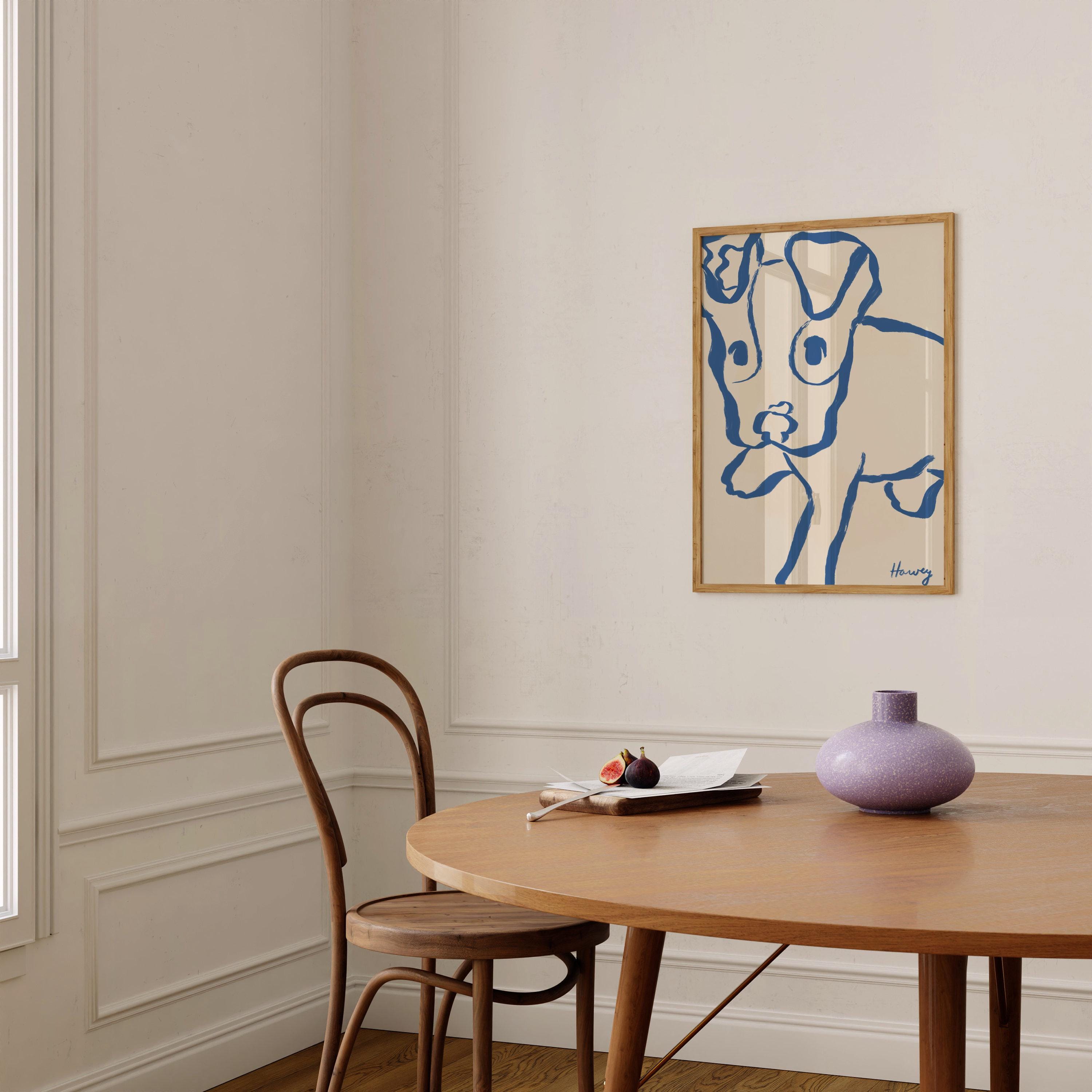 （フレームレス）抽象スタイル シンプル線画｜写真から作るペットポートレートアート-welikecustom-MJ