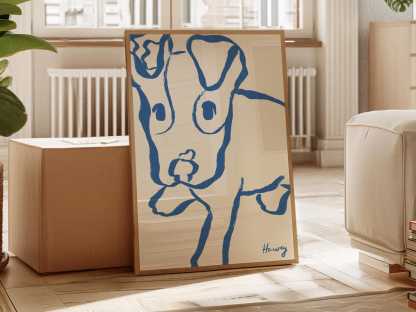 （フレームレス）抽象スタイル シンプル線画｜写真から作るペットポートレートアート-welikecustom-MJ