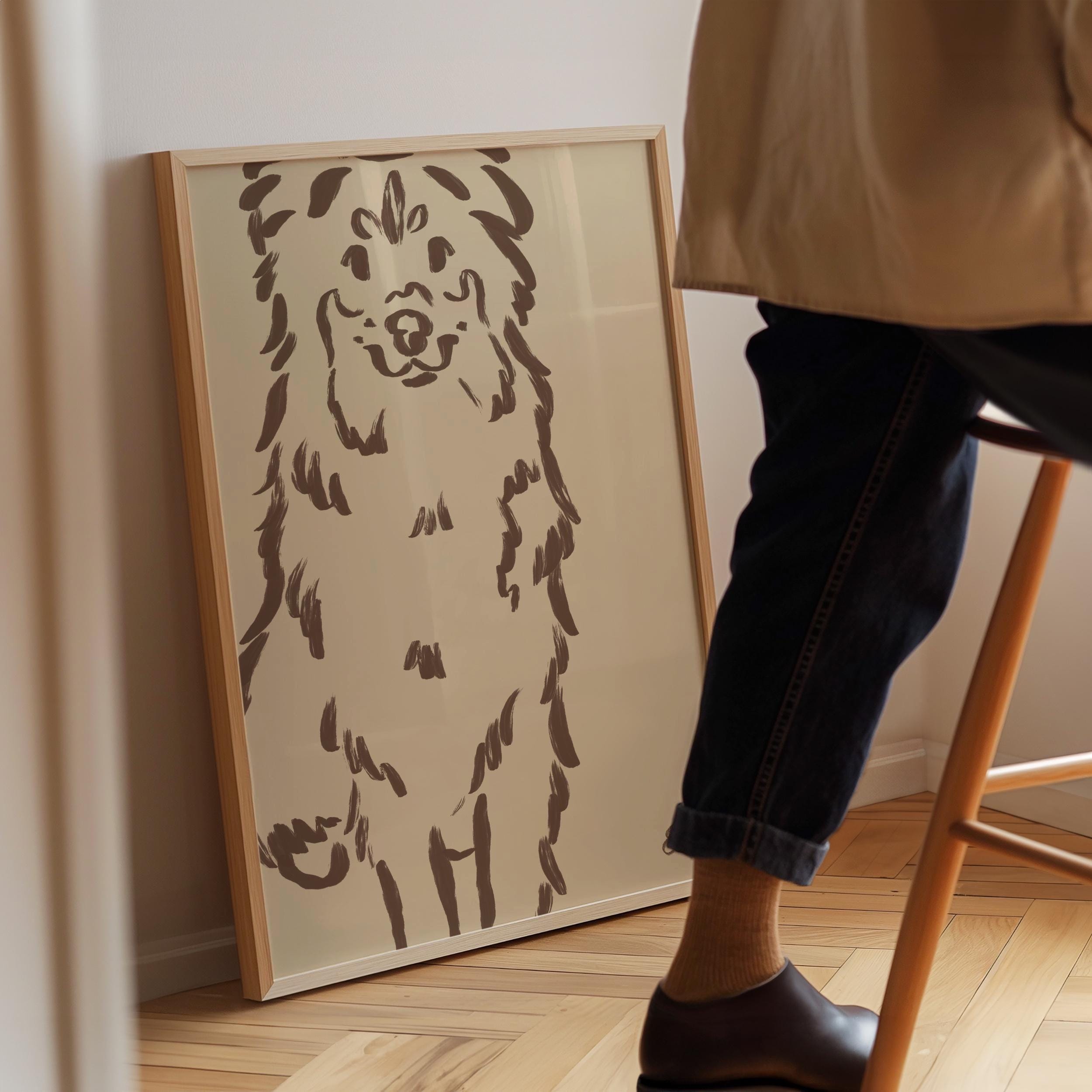 （フレームレス）抽象スタイル シンプル線画｜写真から作るペットポートレートアート-welikecustom-MJ