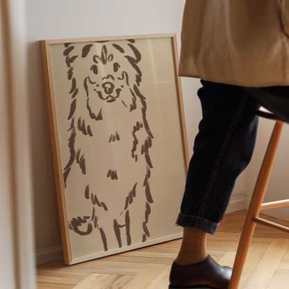 （フレームレス）抽象スタイル シンプル線画｜写真から作るペットポートレートアート-welikecustom-MJ