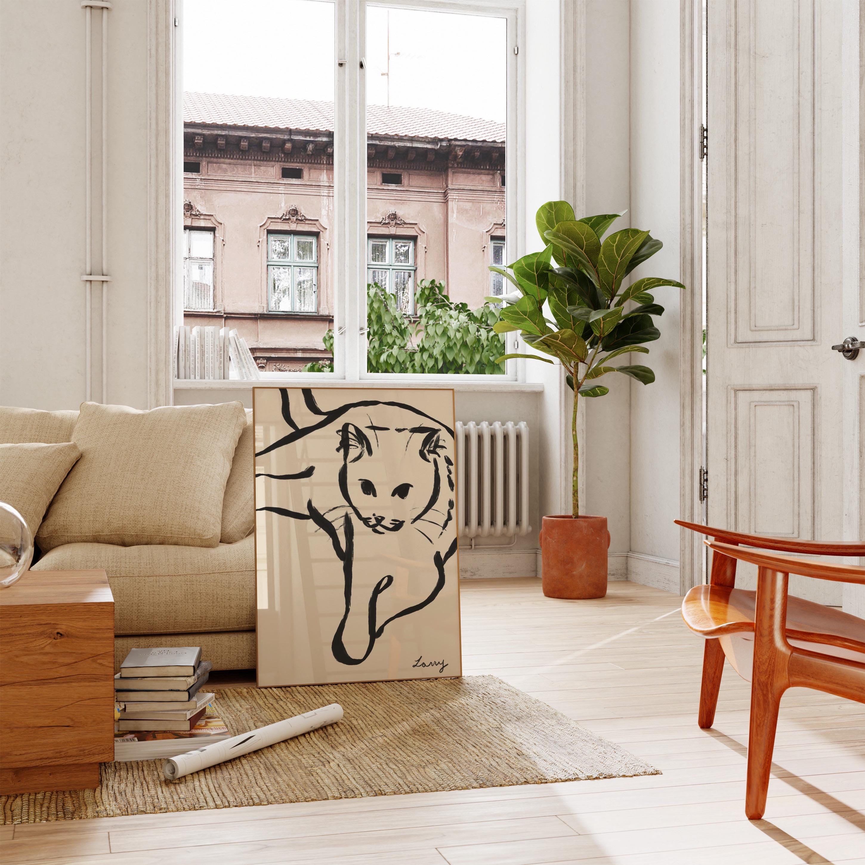 （フレームレス）抽象スタイル シンプル線画｜写真から作るペットポートレートアート-welikecustom-MJ