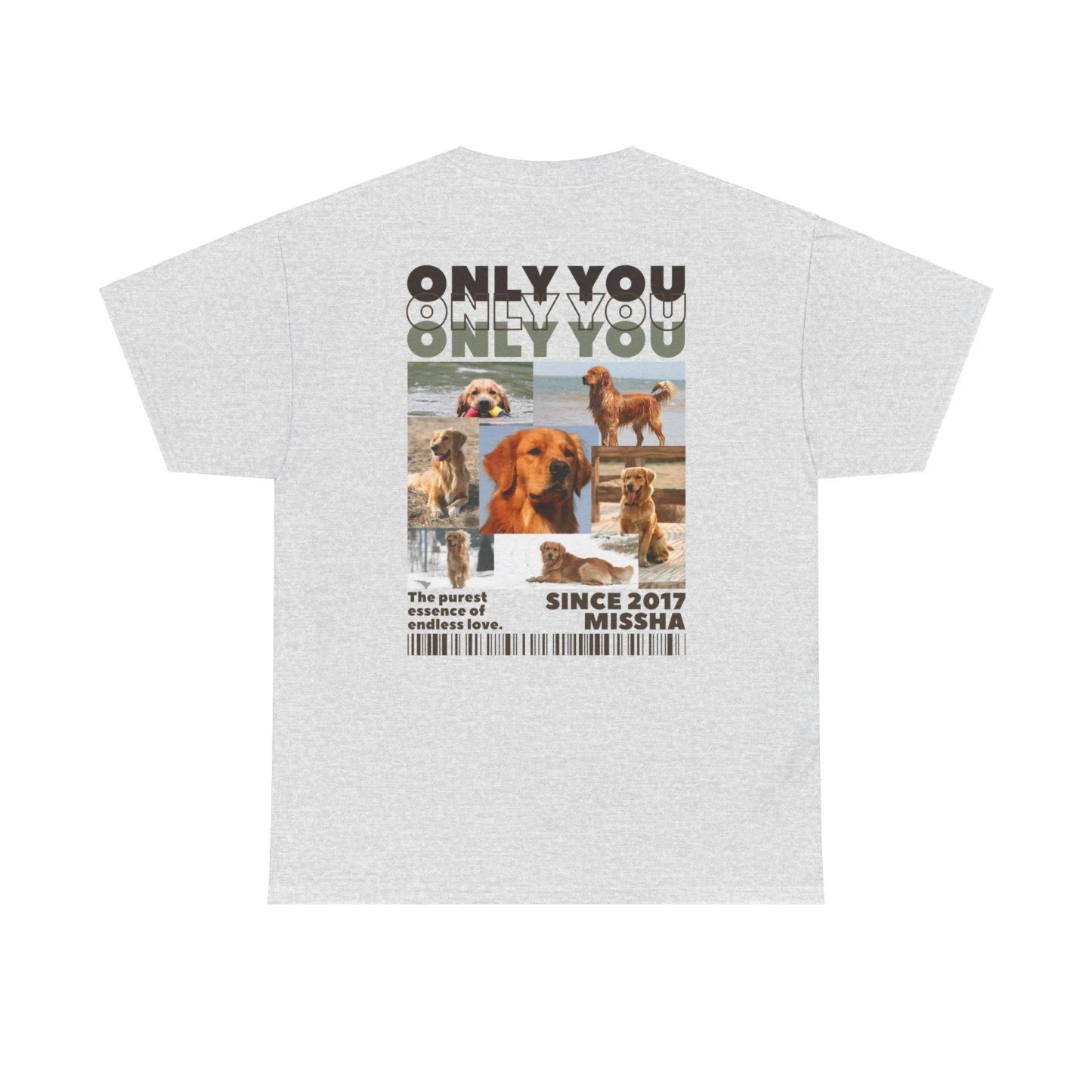 「ONLY YOU」カスタムペット写真レトロトレンディ半袖-welikecustom-MJ