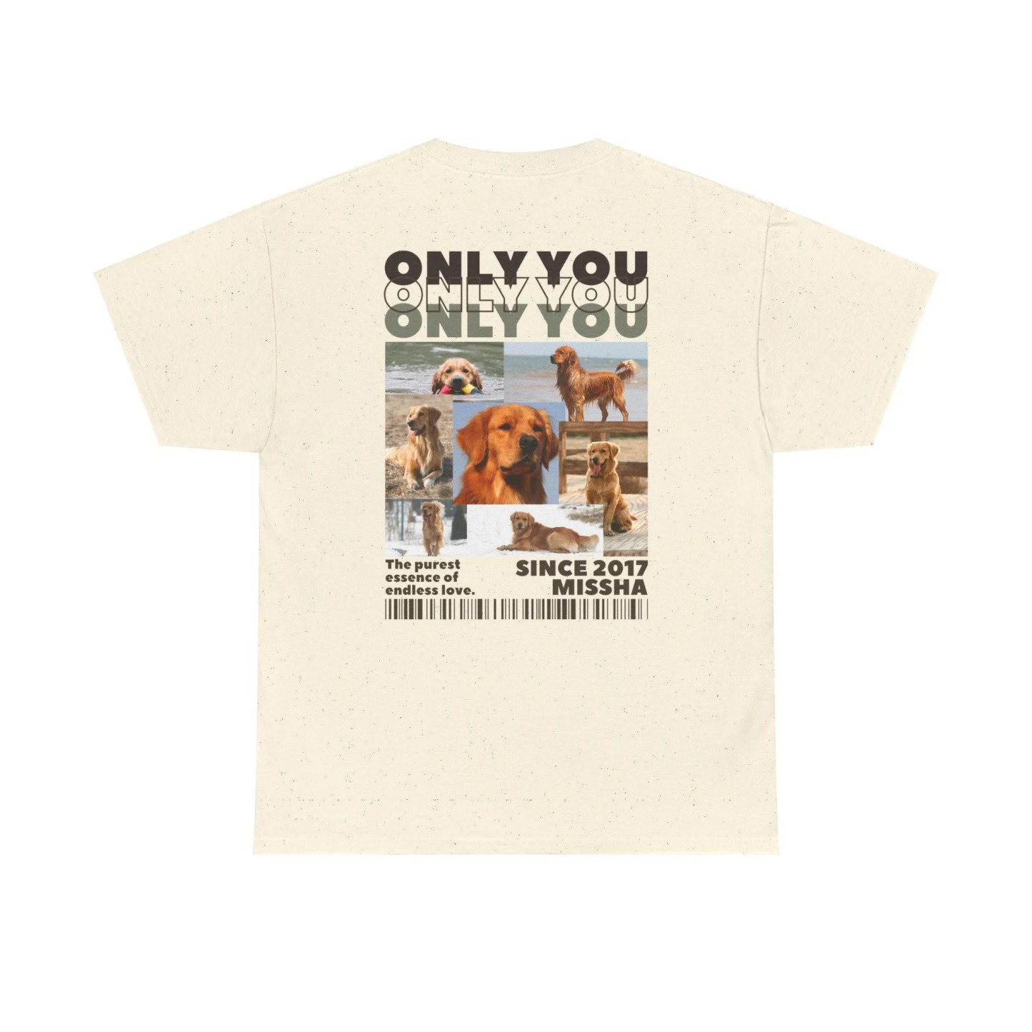 「ONLY YOU」カスタムペット写真レトロトレンディ半袖-welikecustom-MJ