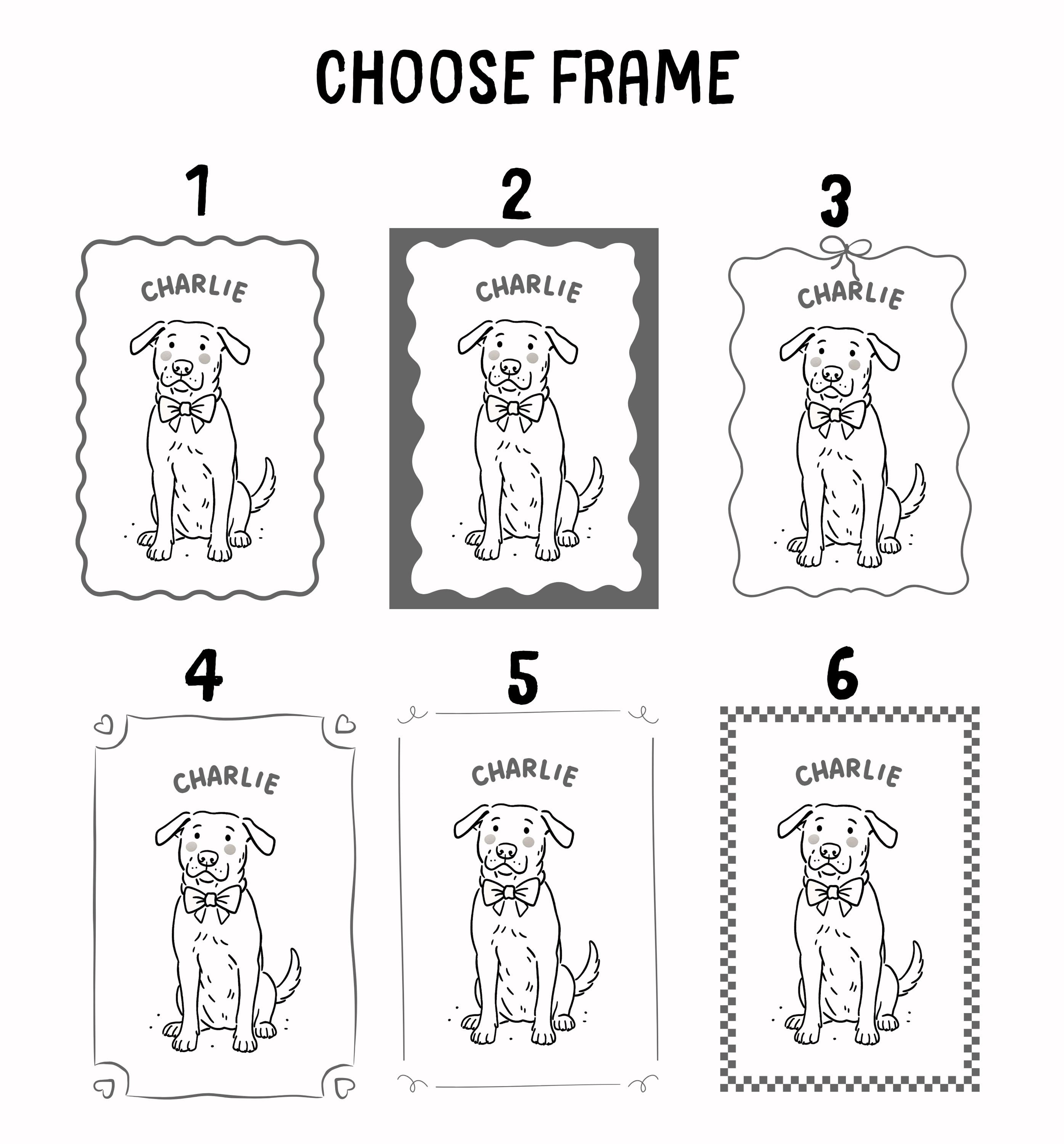 シンプルライン調 ペットキャンバスアート-welikecustom-MJ