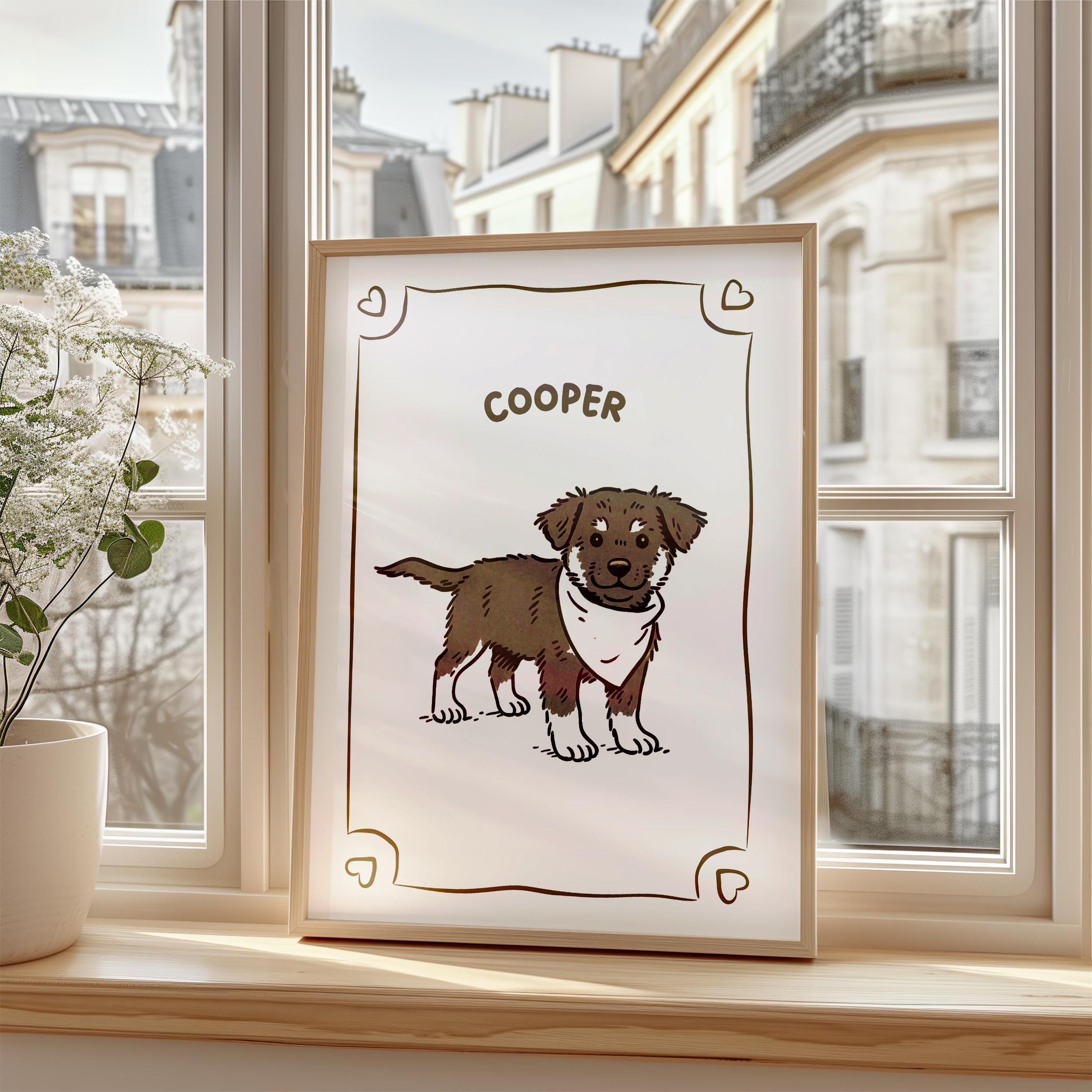 シンプルライン調 ペットキャンバスアート-welikecustom-MJ