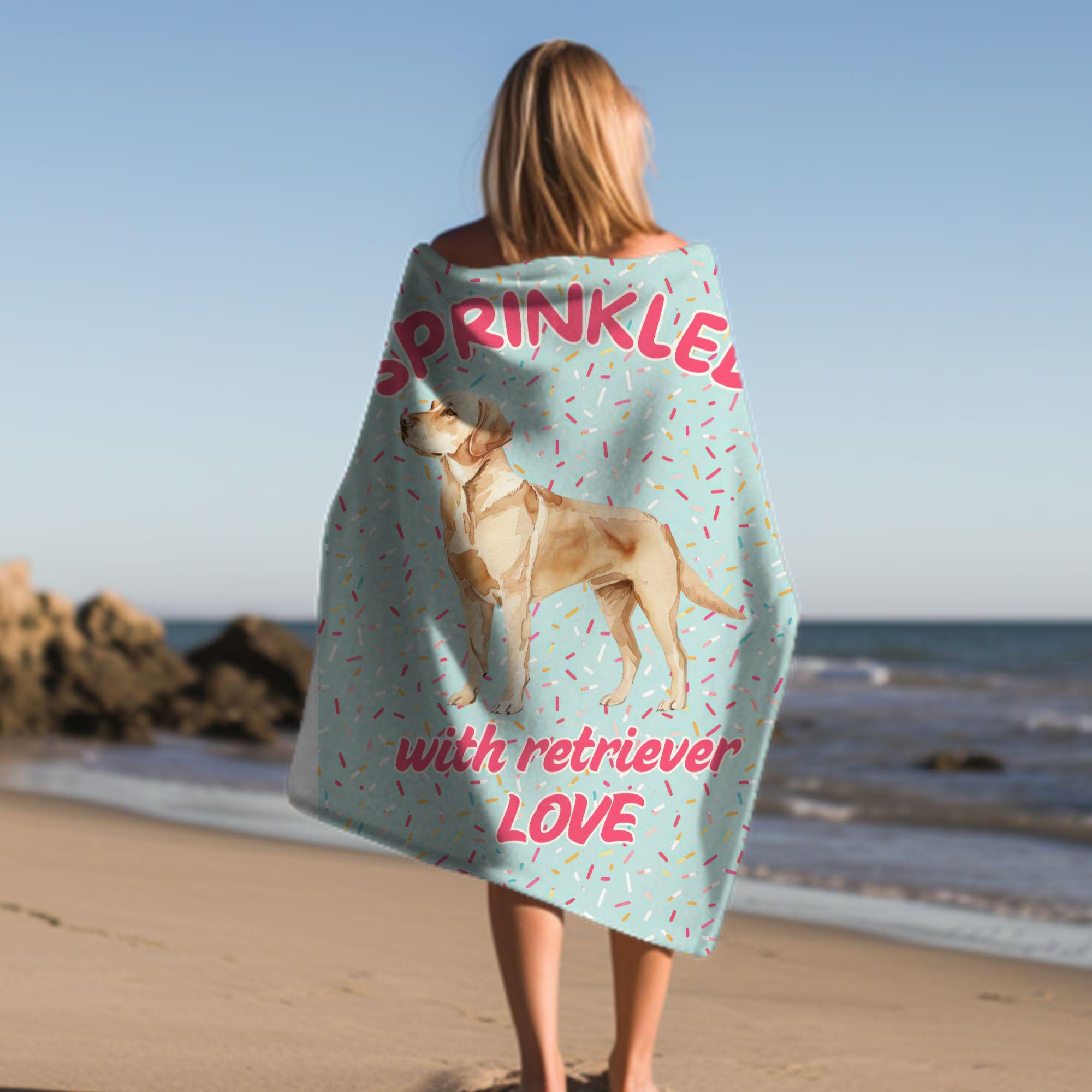 「キャンディ・スウィートハート」フォトカスタム ビーチタオル-welikecustom-MJ