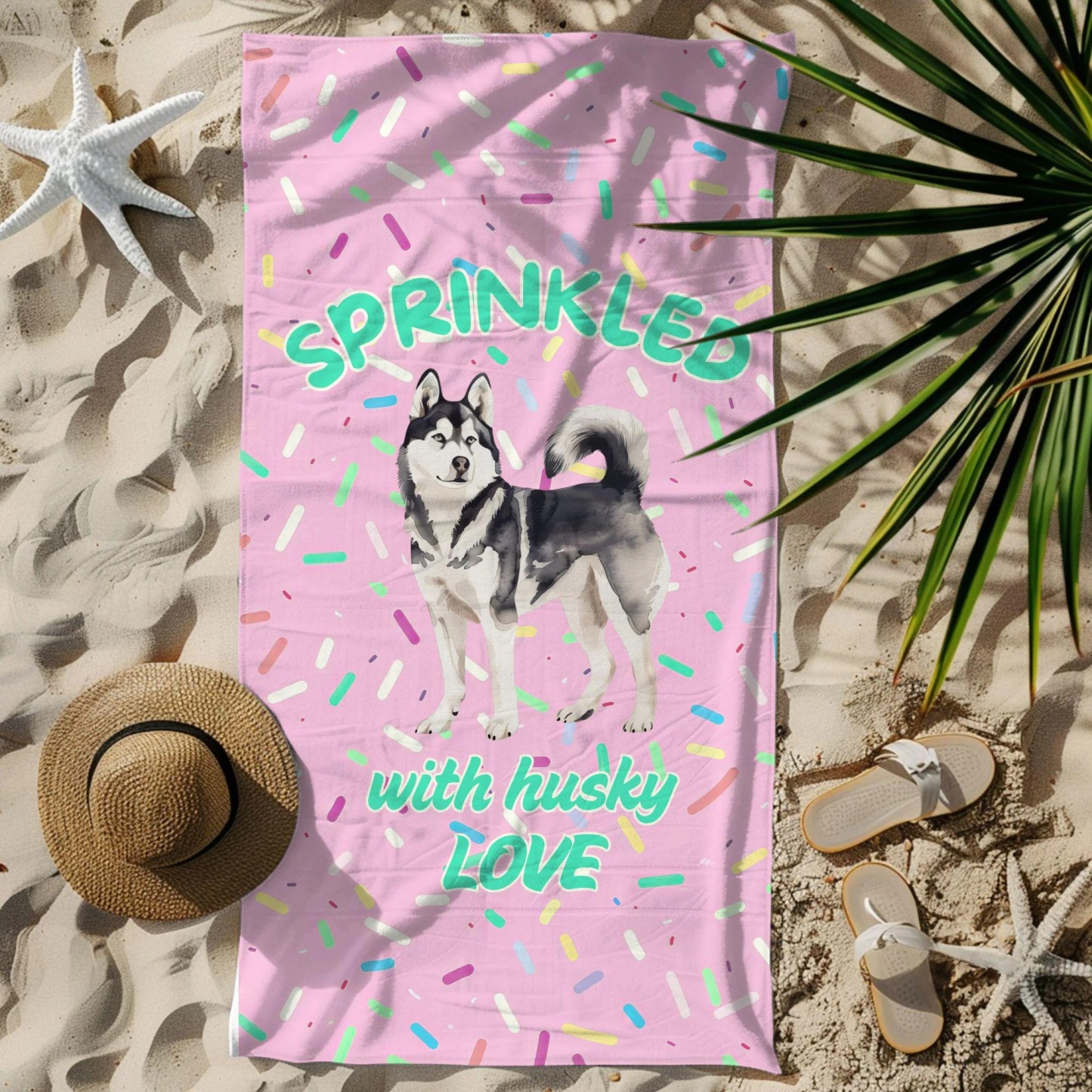 「キャンディ・スウィートハート」フォトカスタム ビーチタオル-welikecustom-MJ