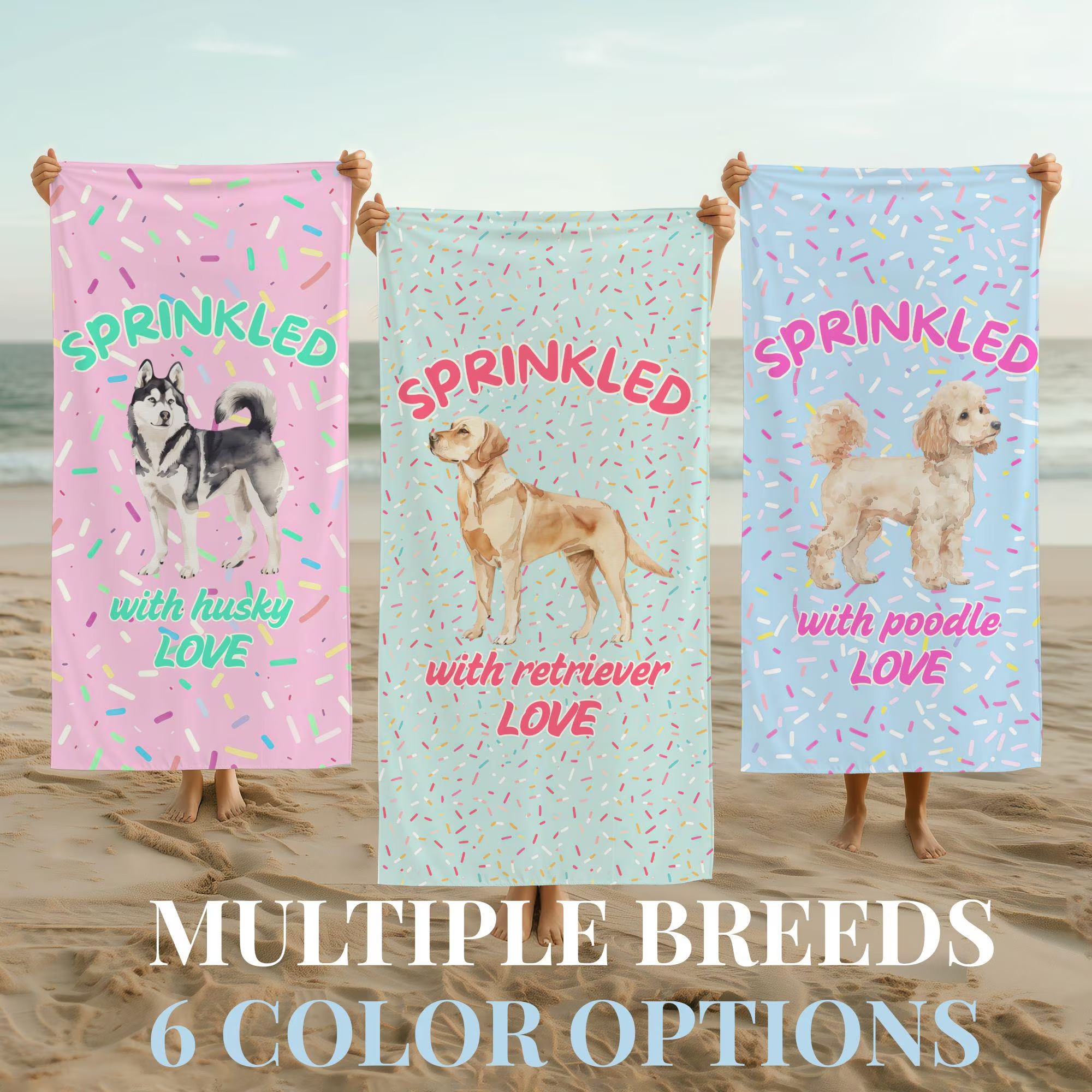 「キャンディ・スウィートハート」フォトカスタム ビーチタオル-welikecustom-MJ