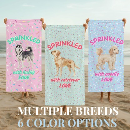 「キャンディ・スウィートハート」フォトカスタム ビーチタオル-welikecustom-MJ