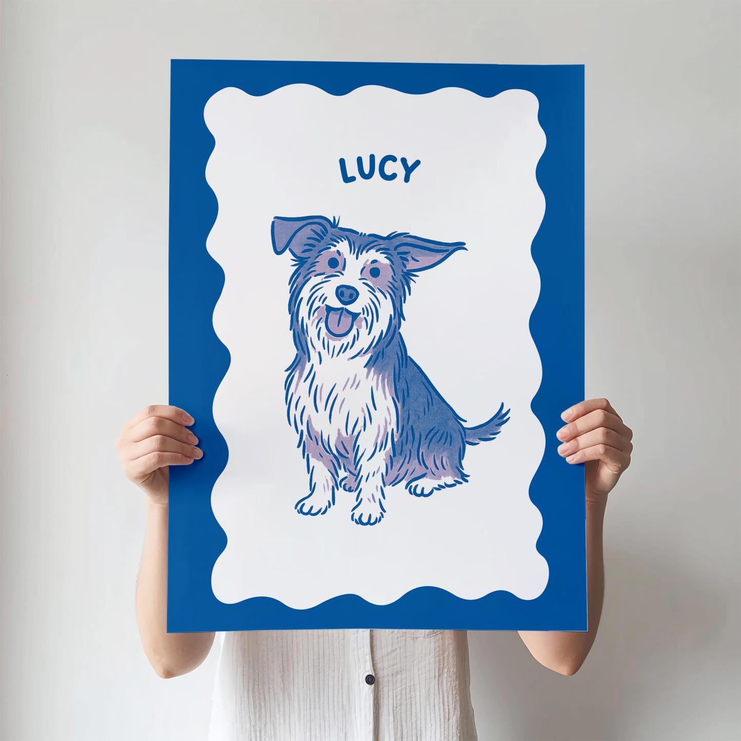 シンプルライン調 ペットキャンバスアート-welikecustom-MJ