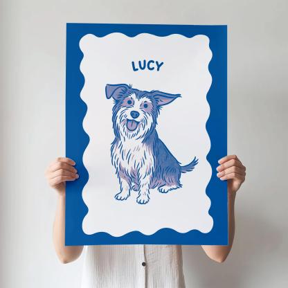 シンプルライン調 ペットキャンバスアート-welikecustom-MJ