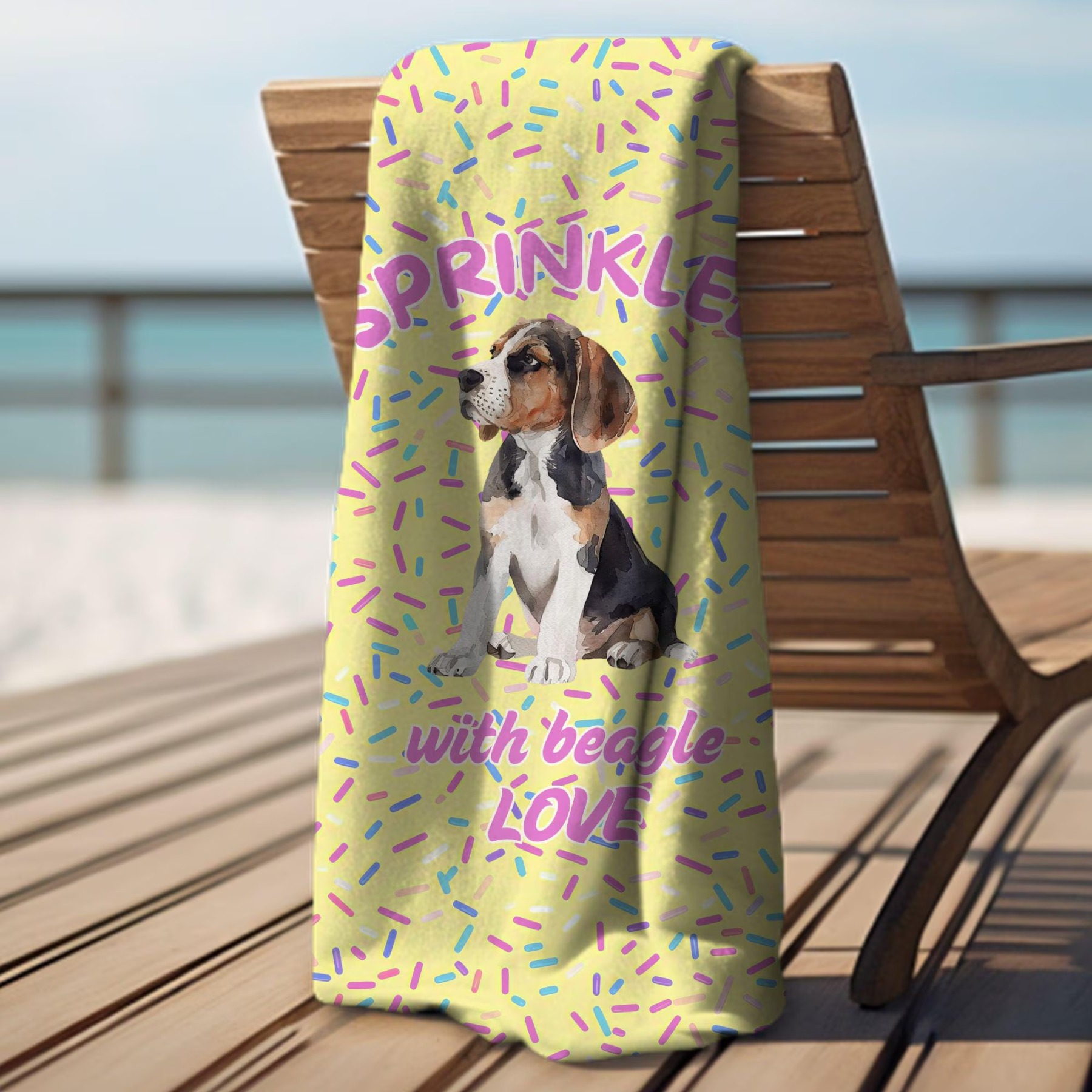 「キャンディ・スウィートハート」フォトカスタム ビーチタオル-welikecustom-MJ