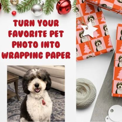カスタマイズされたペットの写真クリスマスツリーをテーマにした包装紙 (6枚)-welikecustom-MJ