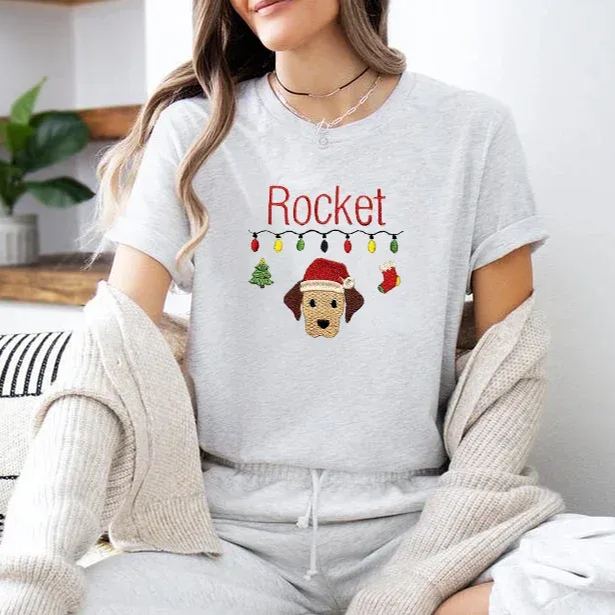 カスタム ペットの刺繍入りクリスマス ライト コレクション T シャツ、スウェットシャツ、パーカー-welikecustom-MJ