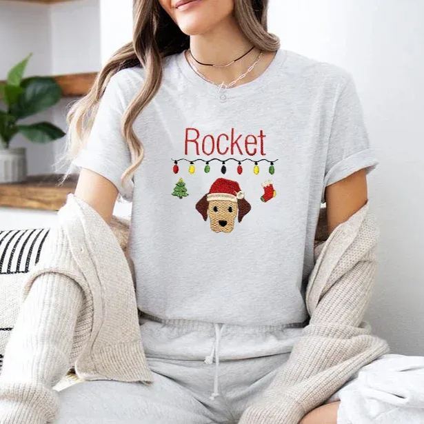 カスタム ペットの刺繍入りクリスマス ライト コレクション T シャツ、スウェットシャツ、パーカー-welikecustom-MJ