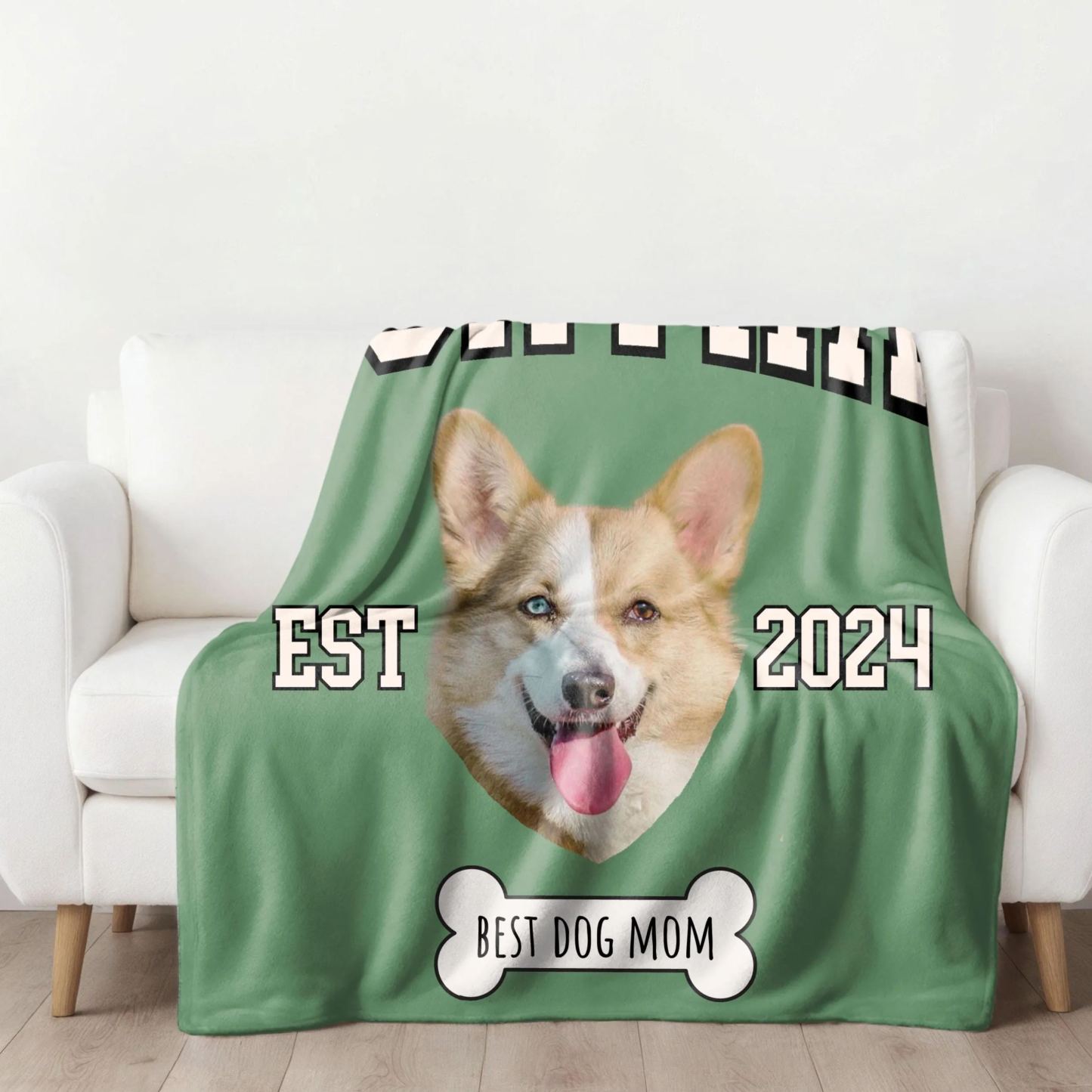 ペット写真レトロ調のオーダーメイド毛布-welikecustom-MJ