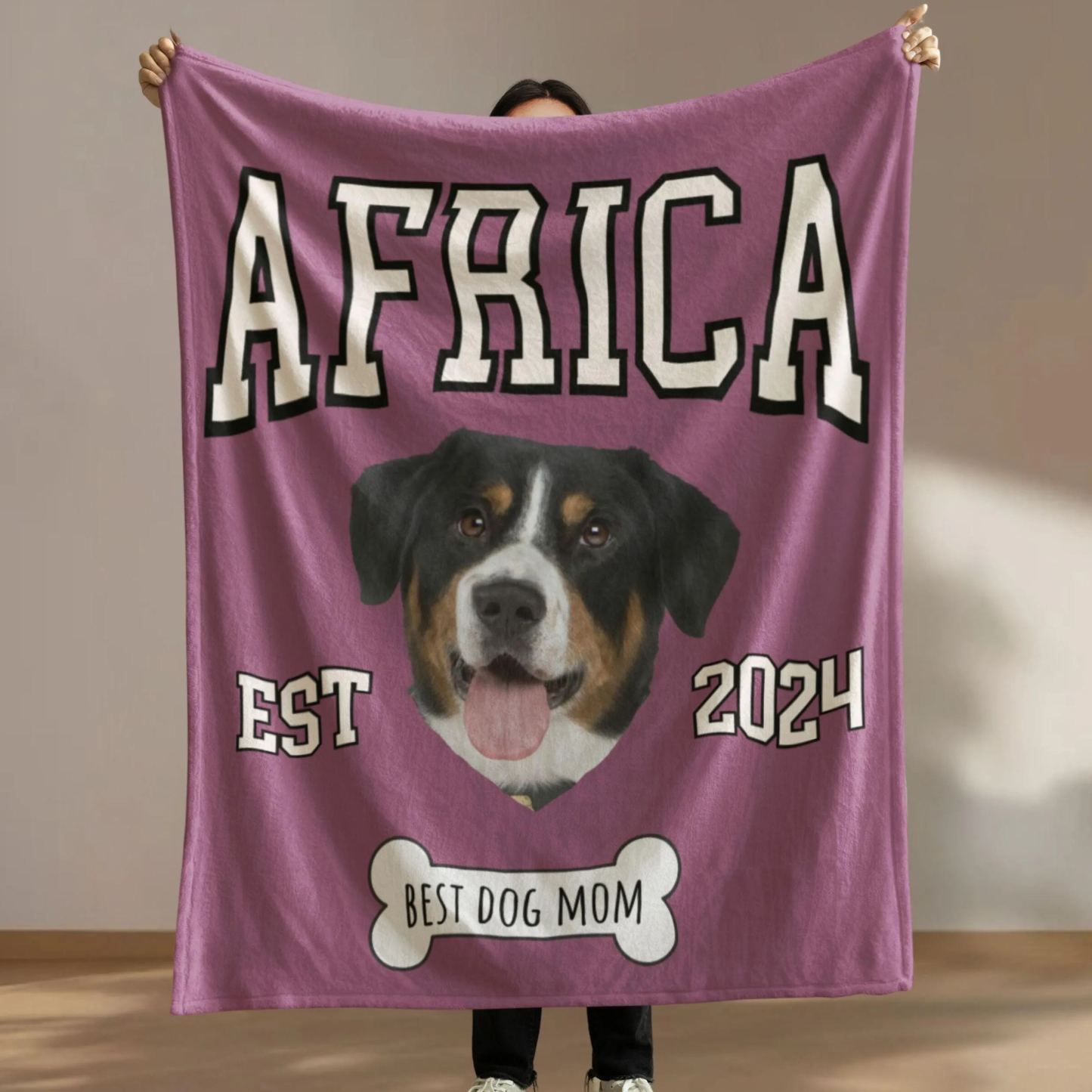 ペット写真レトロ調のオーダーメイド毛布-welikecustom-MJ