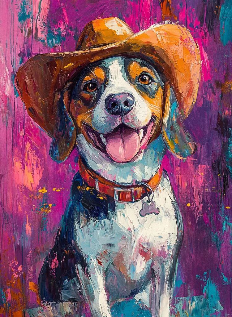 カウボーイ風 ペットキャンバスアート-welikecustom-MJ