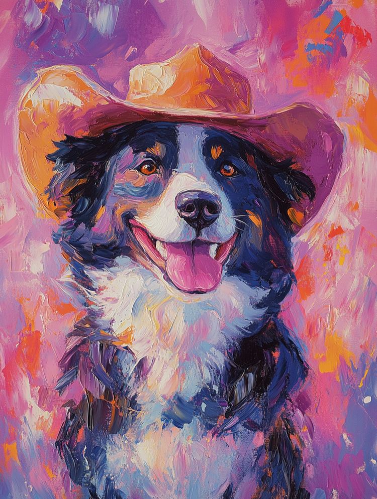 カウボーイ風 ペットキャンバスアート-welikecustom-MJ