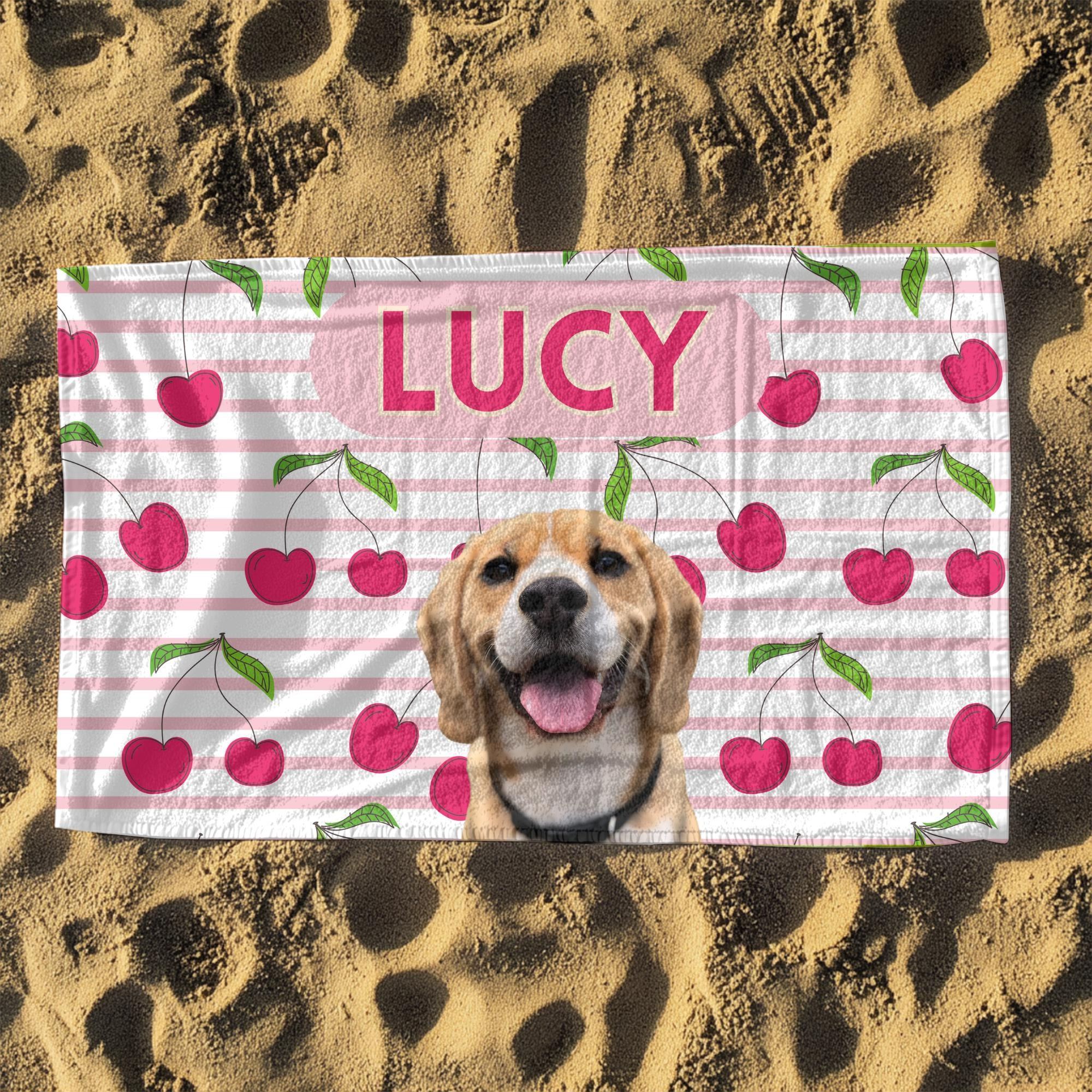 「チェリー」フォトカスタム ビーチタオル-welikecustom-MJ