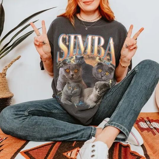 レトロ雷光都市ペットプリントTシャツ/スウェット/パーカー - 夜景と愛犬・愛猫の融合-welikecustom-MJ