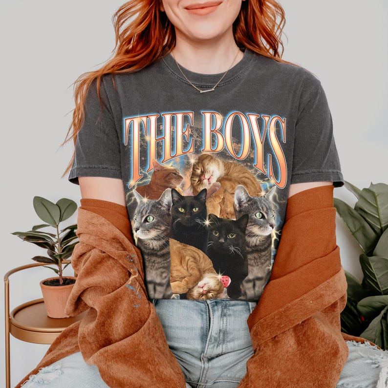 レトロ雷光都市ペットプリントTシャツ/スウェット/パーカー - 夜景と愛犬・愛猫の融合-welikecustom-MJ