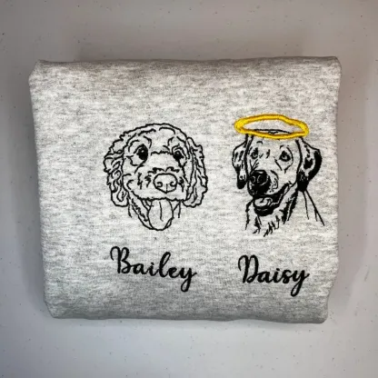 カスタム刺繍ペットシルエットTシャツ、スウェット、フーディー