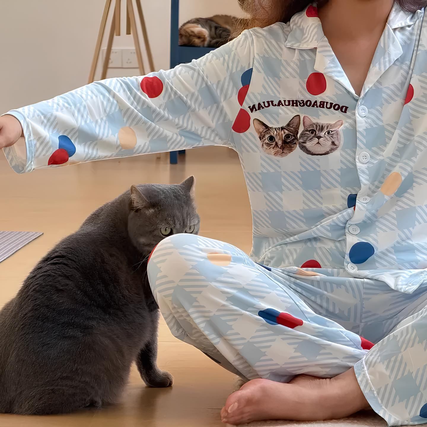 「8」ペット写真カスタム ホームパジャマ