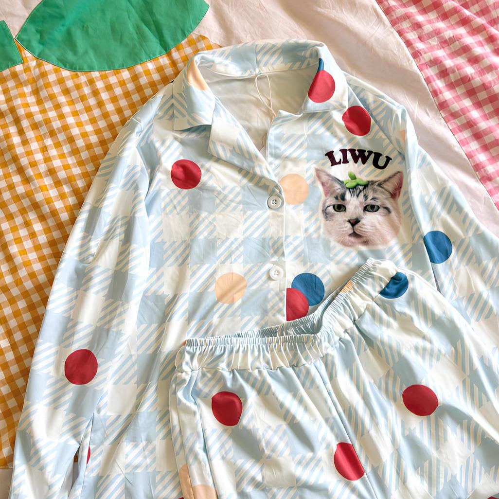 「8」ペット写真カスタム ホームパジャマ