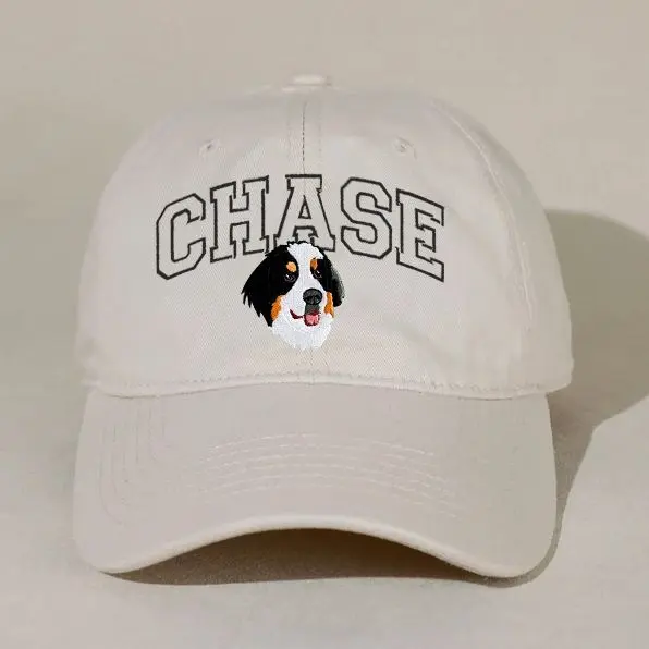 ペットの名前が入ったカスタムペットポートレート刺繍野球帽
