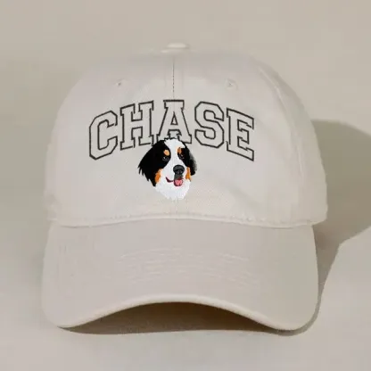 ペットの名前が入ったカスタムペットポートレート刺繍野球帽