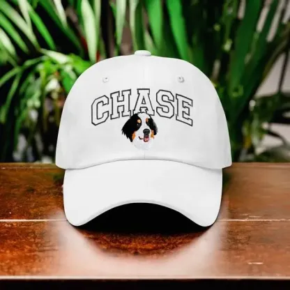 ペットの名前が入ったカスタムペットポートレート刺繍野球帽
