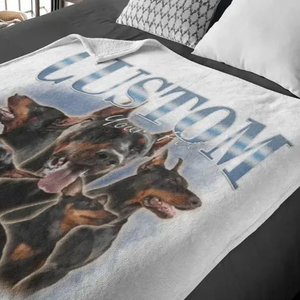 ペットの写真と名前を使ったカスタムペットブランケット、カスタム犬用ブランケット、パーソナライズされた猫の写真ブランケット