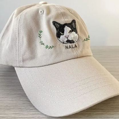 オーダーメイド刺繍ペットポートレート & ネーム リーフ