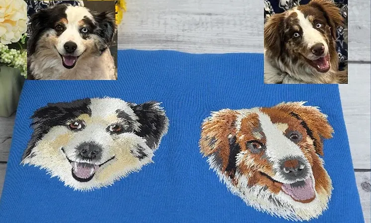 Custom Premium Handcrafted Pet Photo Embroidery T-shirt Sweatshirt Hoodie