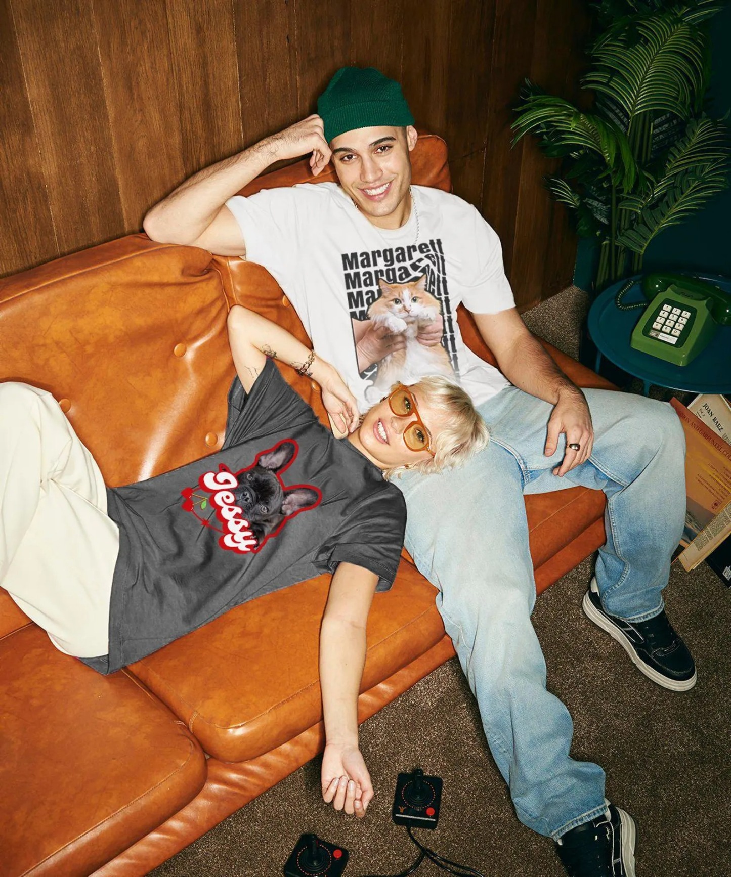 ペット写真カスタムプリント ヴィンテージファッションTシャツ／スウェット／パーカー-welikecustom-MJ