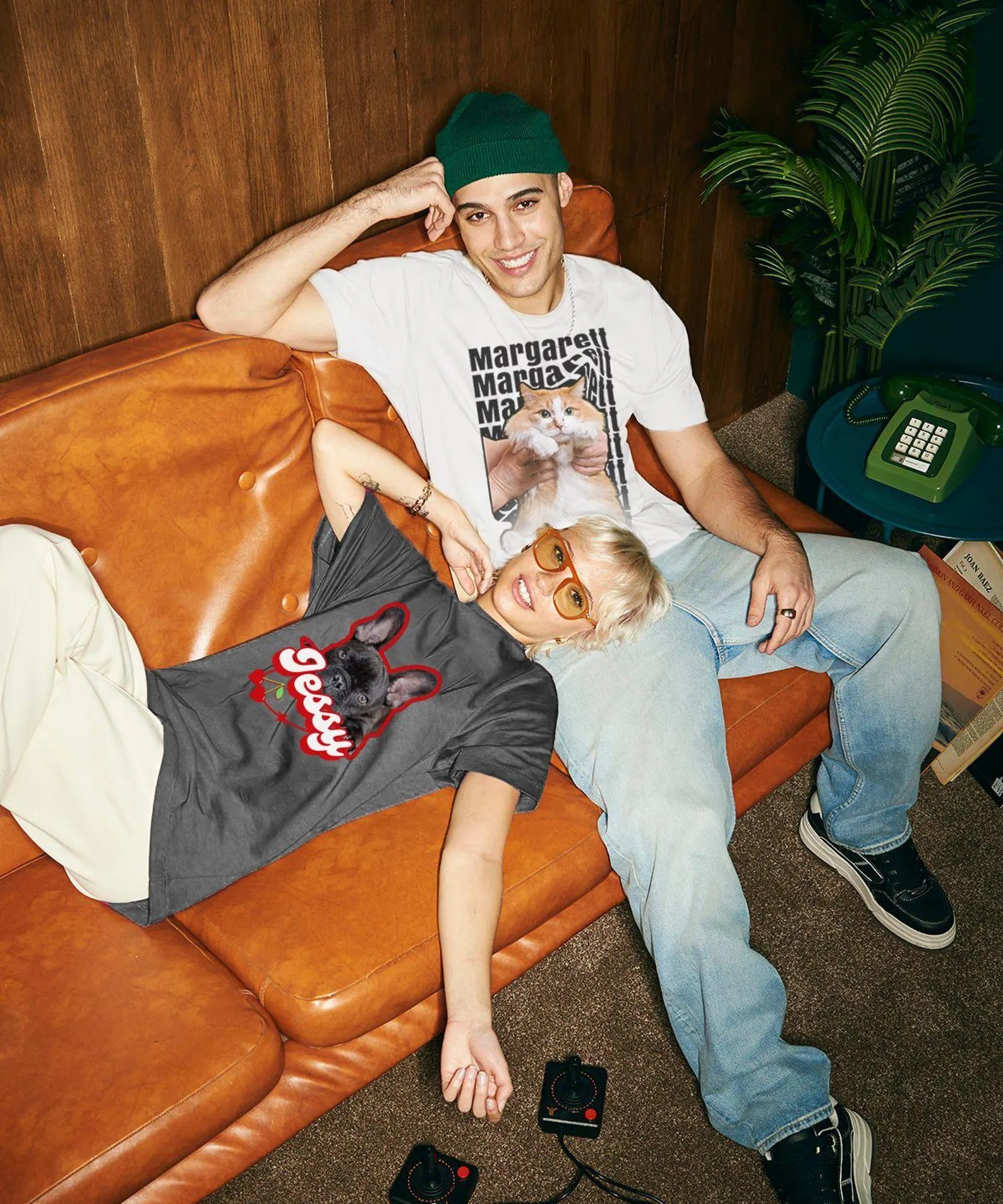 ペット写真カスタムプリント ヴィンテージファッションTシャツ／スウェット／パーカー-welikecustom-MJ