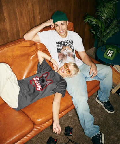 ペット写真カスタムプリント ヴィンテージファッションTシャツ／スウェット／パーカー-welikecustom-MJ