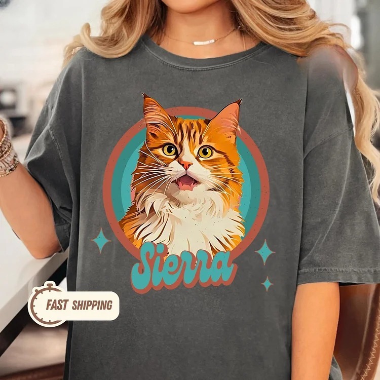 ペットのリアルな手描き写真を使用した、カスタムTシャツ、スウェットシャツ、パーカー-welikecustom-MJ