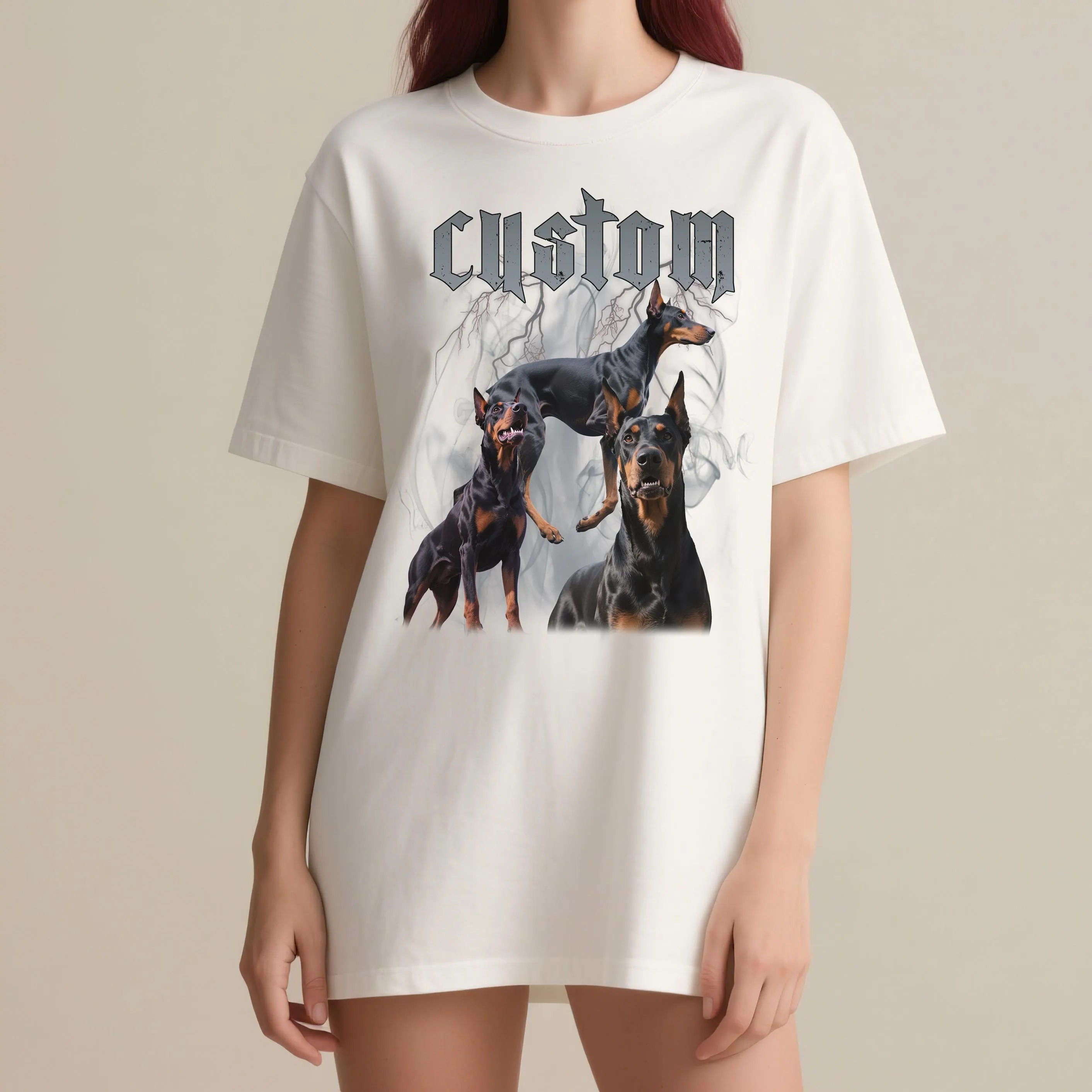 ゴシック風ペット写真プリント T シャツ、スウェット、パーカー-welikecustom-MJ