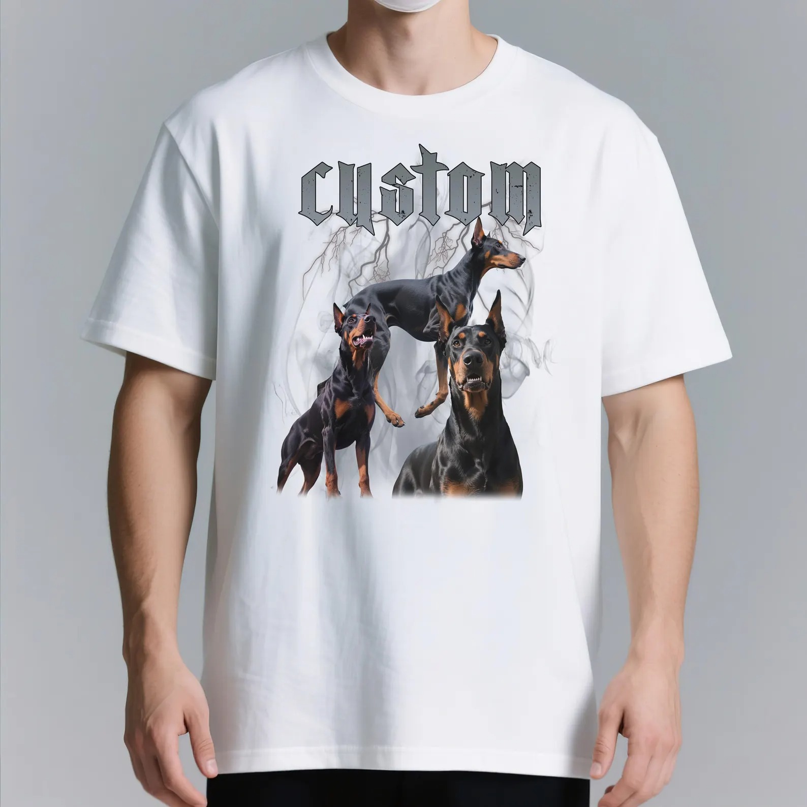 ゴシック風ペット写真プリント T シャツ、スウェット、パーカー-welikecustom-MJ