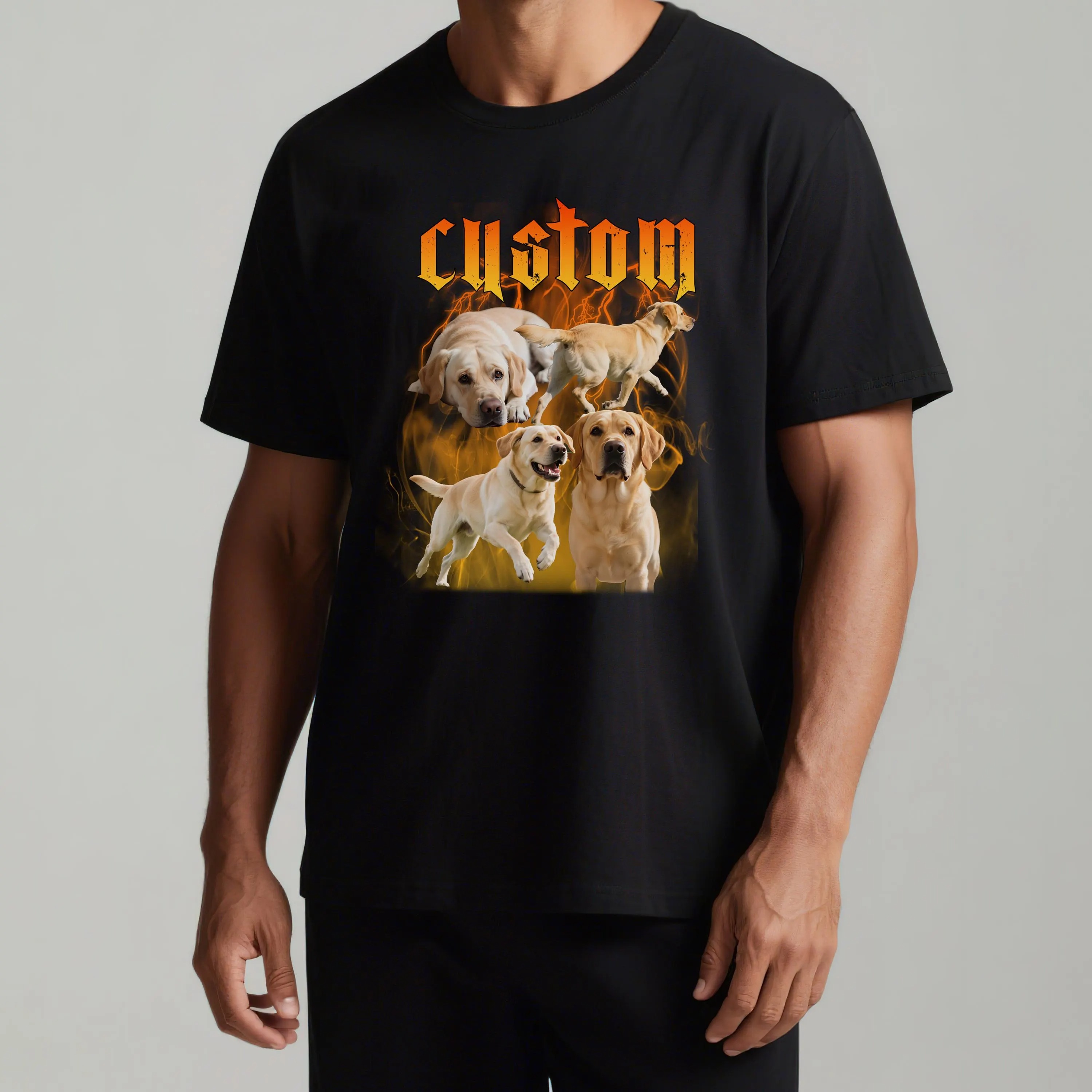 ゴシック風ペット写真プリント T シャツ、スウェット、パーカー-welikecustom-MJ