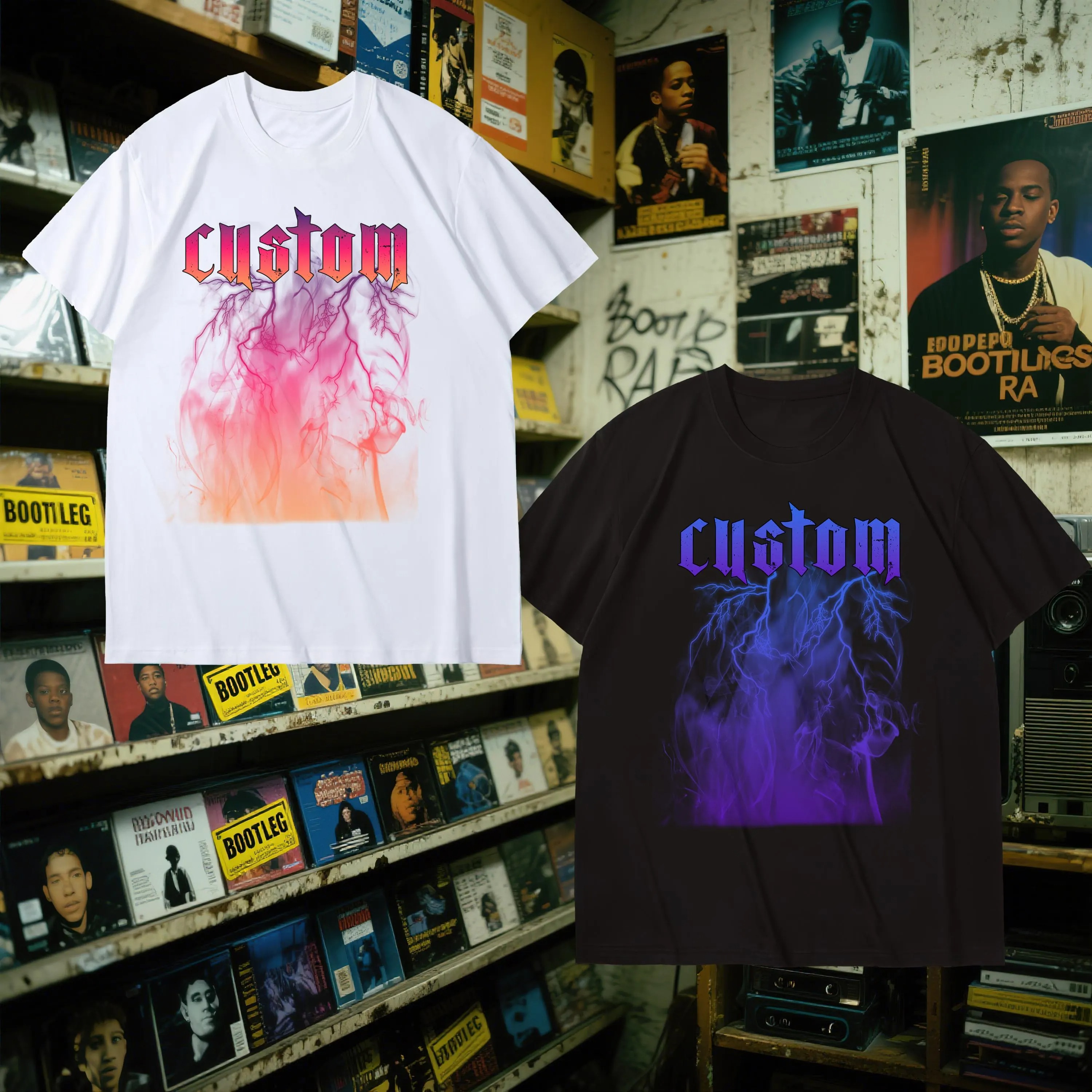 ゴシック風ペット写真プリント T シャツ、スウェット、パーカー-welikecustom-MJ