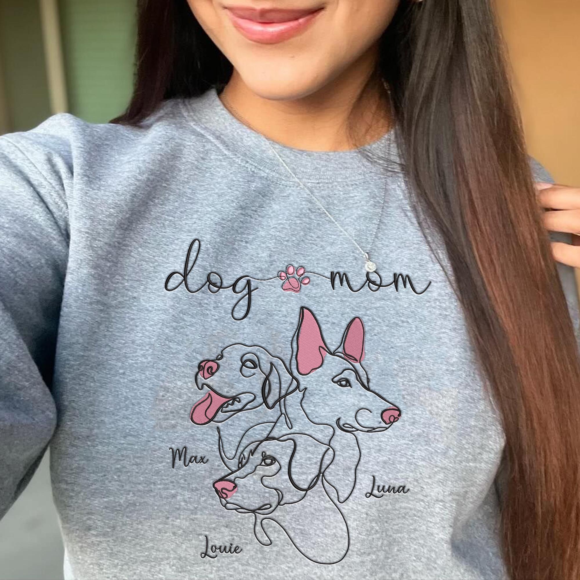 ミニマルライン刺繍Tシャツ/スウェット/パーカー - 抽象シルエットスタイル-welikecustom-MJ