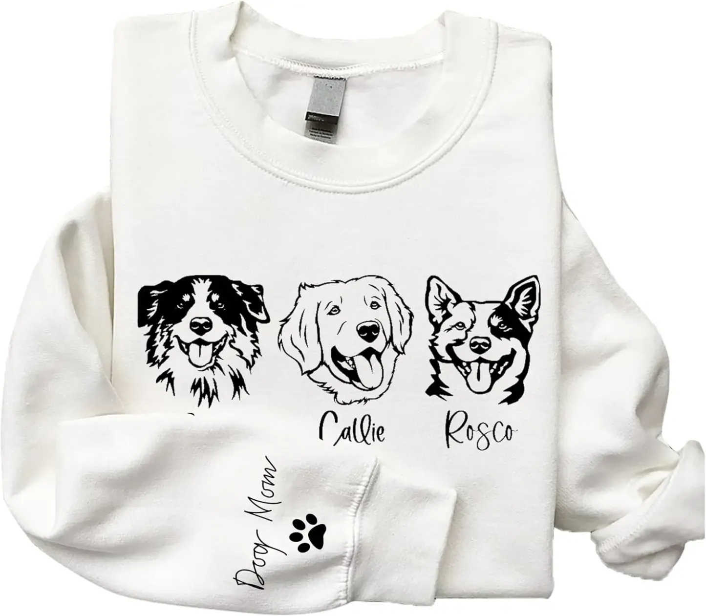 シルエット風カスタムペットプリントTシャツ、スウェット、フーディー